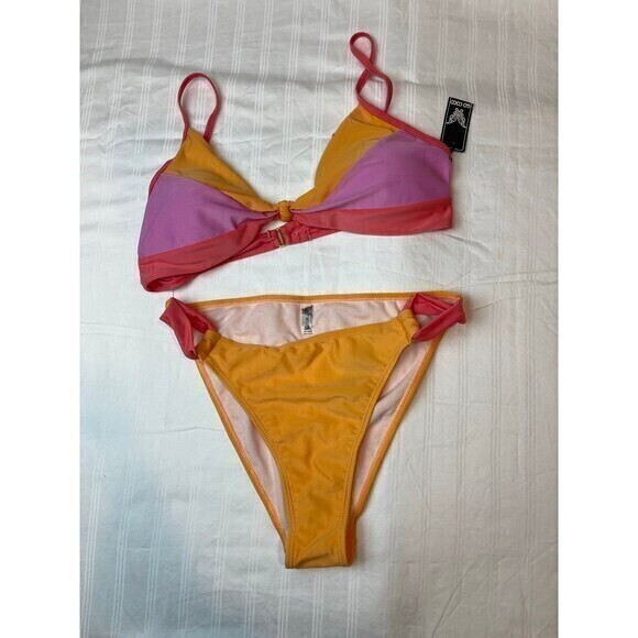 Go Coco Twist Top Orange 2 Piece Bikini Size M RefM032 - Picture 4 of 7